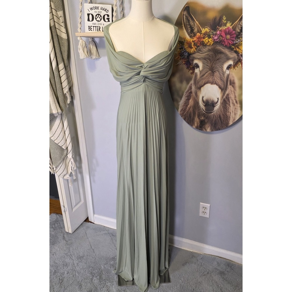 Ralph Lauren Purple Label Merridan Pleated Jersey Evening Dress Size 00 $3290
